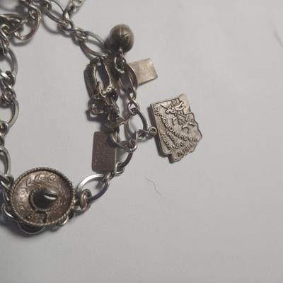 Vintage Stearling Silver Bracelet with Charms
