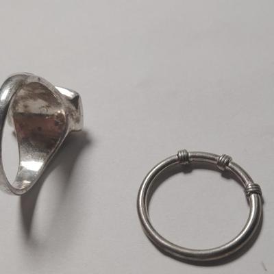 2 Silver Ring Lot