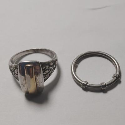 2 Silver Ring Lot
