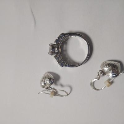 925 Silver Heart Earrings and Ring