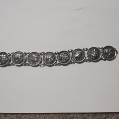 Large Silver Bracelet Roman Style