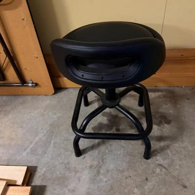 Black Metal with Vinyl Seating Swivel Work Stool