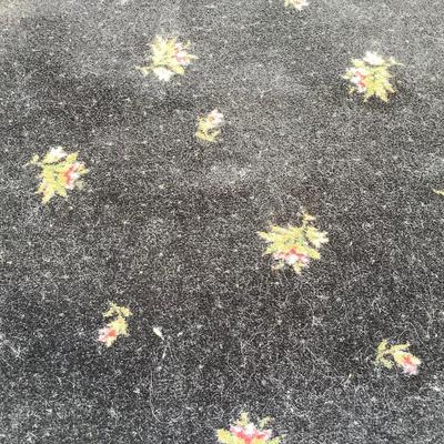 Sale Photo Thumbnail #22: Area rug 70x54 black rug with flowers.  Needs cleaning.