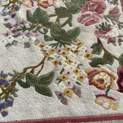Sale Photo Thumbnail #25: This is a nice flowered runner rug 48 x 30. Needs cleaning.