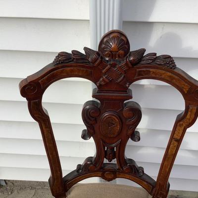 Sale Photo Thumbnail #158: Needle point wood chair.