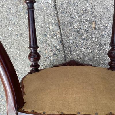 Sale Photo Thumbnail #160: Needle point wood chair.
