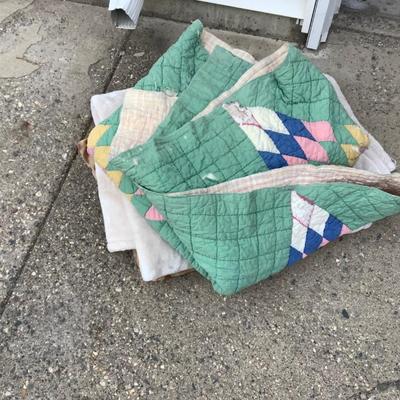 Sale Photo Thumbnail #43: You get unfinished quilt, two blankets need cleaning.