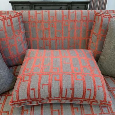 Sale Photo Thumbnail #28: This is a pristine custom modern sofa by Hickory Chair Furniture Co. originally designed by Thayer Furniture & Design Resource in Tulsa, OK. The original purchase price was $5000 approximately 5+ years ago. Four matching throw pillows are included with th