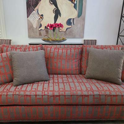 Sale Photo Thumbnail #21: This is a pristine custom modern sofa by Hickory Chair Furniture Co. originally designed by Thayer Furniture & Design Resource in Tulsa, OK. The original purchase price was $5000 approximately 5+ years ago. Four matching throw pillows are included with th