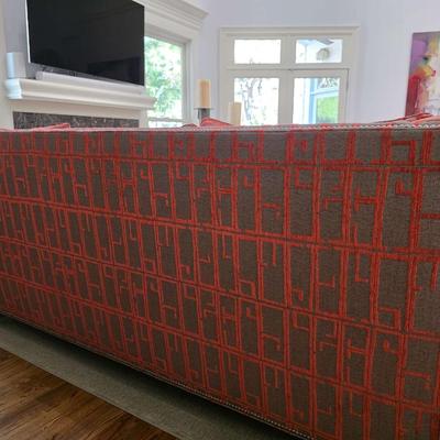 Sale Photo Thumbnail #26: This is a pristine custom modern sofa by Hickory Chair Furniture Co. originally designed by Thayer Furniture & Design Resource in Tulsa, OK. The original purchase price was $5000 approximately 5+ years ago. Four matching throw pillows are included with th