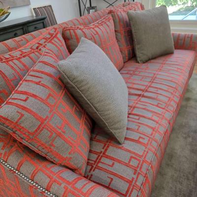 Sale Photo Thumbnail #22: This is a pristine custom modern sofa by Hickory Chair Furniture Co. originally designed by Thayer Furniture & Design Resource in Tulsa, OK. The original purchase price was $5000 approximately 5+ years ago. Four matching throw pillows are included with th