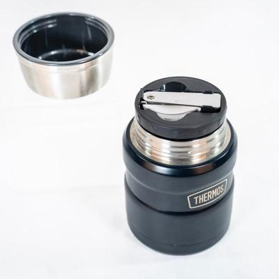 Sale Photo Thumbnail #402: It features Thermos vacuum technology, which virtually eliminates temperature change within the container. The jar keeps contents hot for up to 9 hours and cold up to 14 hours. this model comes with a folding stainless steel spoon that stores in lid.