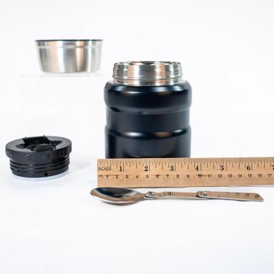 Sale Photo Thumbnail #403: It features Thermos vacuum technology, which virtually eliminates temperature change within the container. The jar keeps contents hot for up to 9 hours and cold up to 14 hours. this model comes with a folding stainless steel spoon that stores in lid.