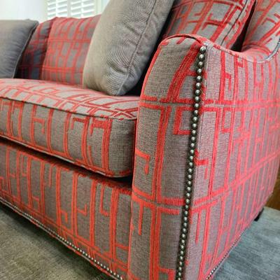 Sale Photo Thumbnail #33: This is a pristine custom modern sofa by Hickory Chair Furniture Co. originally designed by Thayer Furniture & Design Resource in Tulsa, OK. The original purchase price was $5000 approximately 5+ years ago. Four matching throw pillows are included with th