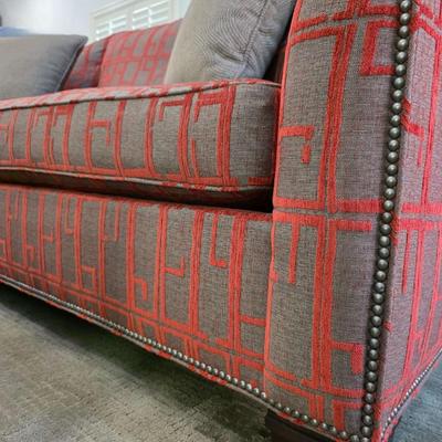 Sale Photo Thumbnail #32: This is a pristine custom modern sofa by Hickory Chair Furniture Co. originally designed by Thayer Furniture & Design Resource in Tulsa, OK. The original purchase price was $5000 approximately 5+ years ago. Four matching throw pillows are included with th