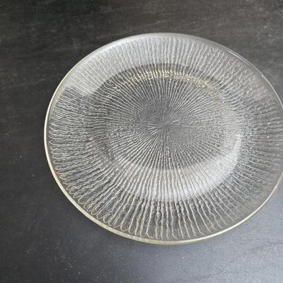 Jeannette Glassware Finlandia dinner plates, which are part of the Churchill Finlandia collection