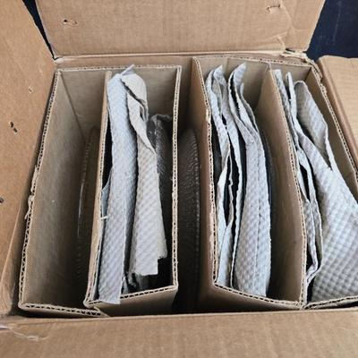 Jeannette Glassware Finlandia dinner plates, which are part of the Churchill Finlandia collection