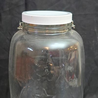 Vintage 5-gallon Mason's Patent Nov 30th 1858 "Star and Eagle" glass pickle jar.