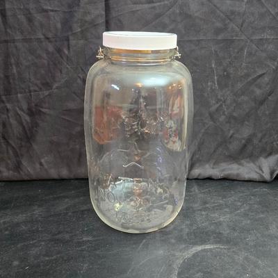 Vintage 5-gallon Mason's Patent Nov 30th 1858 "Star and Eagle" glass pickle jar.