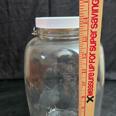 Vintage 5-gallon Mason's Patent Nov 30th 1858 "Star and Eagle" glass pickle jar.