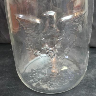 Vintage 5-gallon Mason's Patent Nov 30th 1858 "Star and Eagle" glass pickle jar.