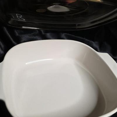 Vintage Square Fruit Motif Casserole Dish with Warmer - 8x8 Retro Charm