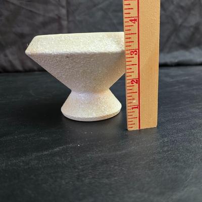 Mid-Century Modern "Atomic Era" splatter finish pedestal vase by USA Pottery