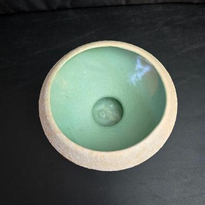 Mid-Century Modern "Atomic Era" splatter finish pedestal vase by USA Pottery