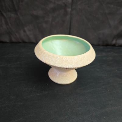 Mid-Century Modern "Atomic Era" splatter finish pedestal vase by USA Pottery