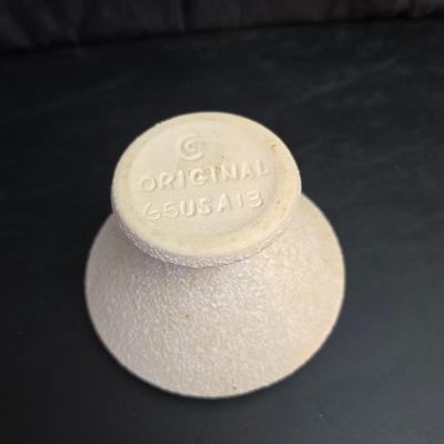 Mid-Century Modern "Atomic Era" splatter finish pedestal vase by USA Pottery