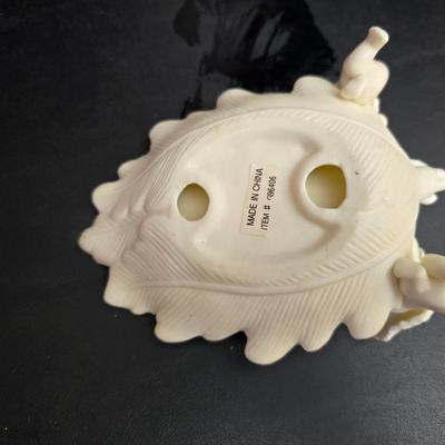 Vintage Hull Art Pottery "Mardi Gras" or "Granada" double-handled vase, likely from the 1940s & a creamy white...