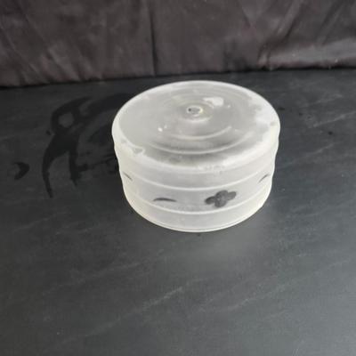 Two vintage glass lamp shades - glass replacement lamp shade - Art deco = etched & ribbed