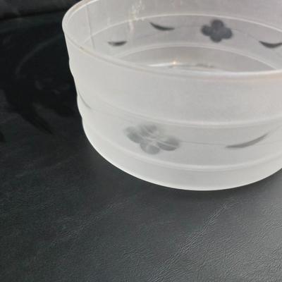 Two vintage glass lamp shades - glass replacement lamp shade - Art deco = etched & ribbed