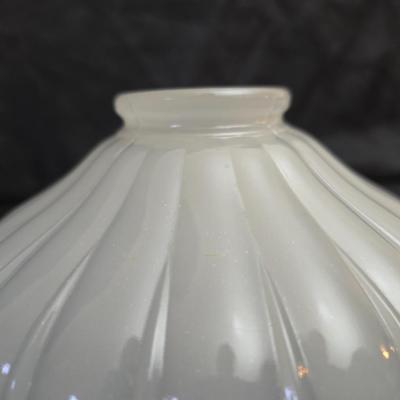 Two vintage glass lamp shades - glass replacement lamp shade - Art deco = etched & ribbed