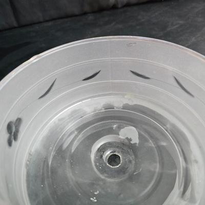 Two vintage glass lamp shades - glass replacement lamp shade - Art deco = etched & ribbed