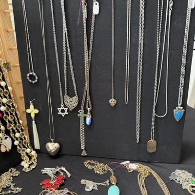 Sale Photo Thumbnail #10: Large lot of Jewelry Necklaces, Earrings Clip and Pierced, button covers.