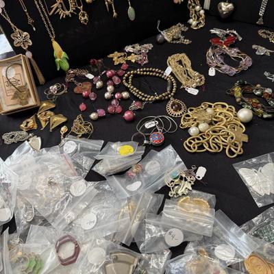 Sale Photo Thumbnail #6: Large lot of Jewelry Necklaces, Earrings Clip and Pierced, button covers.
