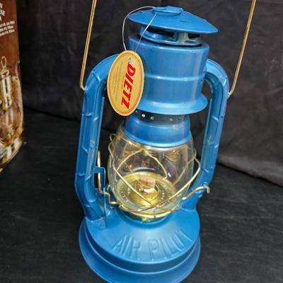 blue Dietz #8 Air Pilot oil burning lantern in original box with new wick
