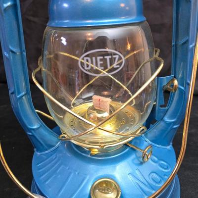 blue Dietz #8 Air Pilot oil burning lantern in original box with new wick