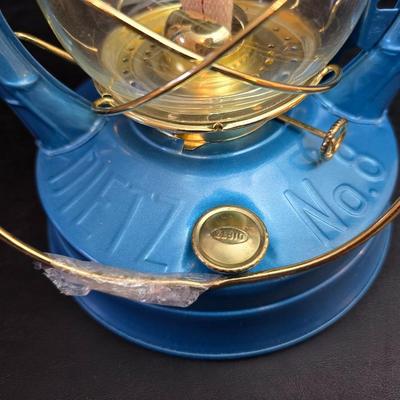 blue Dietz #8 Air Pilot oil burning lantern in original box with new wick