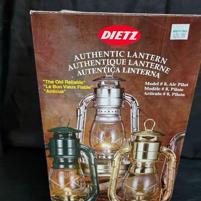 blue Dietz #8 Air Pilot oil burning lantern in original box with new wick