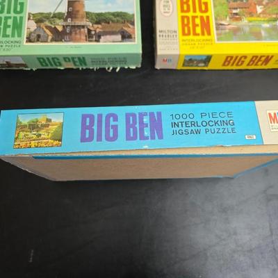 Six Milton Bradley vintage Big Ben Jigsaw puzzle lot