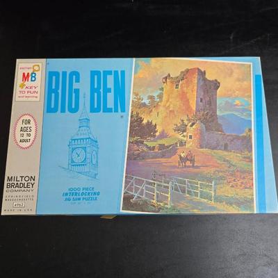 Six Milton Bradley vintage Big Ben Jigsaw puzzle lot