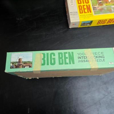 Six Milton Bradley vintage Big Ben Jigsaw puzzle lot