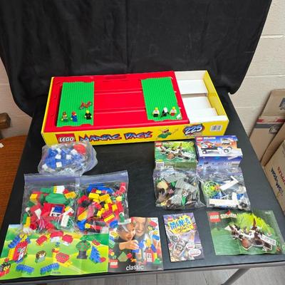 Vintage 80's LEGO set with table and LEGO Blocks - LEGO System 6453 Com-Link Cruiser - LEGO System 5925 Pontoon Plane & MORE!!