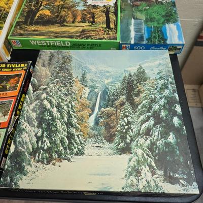 8 vintage puzzles - Westfield - Milton Bradley - Springbrook - Hoyle - Watkins Strathmore - and others