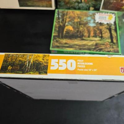 8 vintage puzzles - Westfield - Milton Bradley - Springbrook - Hoyle - Watkins Strathmore - and others