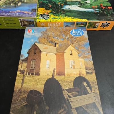 8 vintage puzzles - Encore - Kodak Color - Milton Bradley - York - and others !