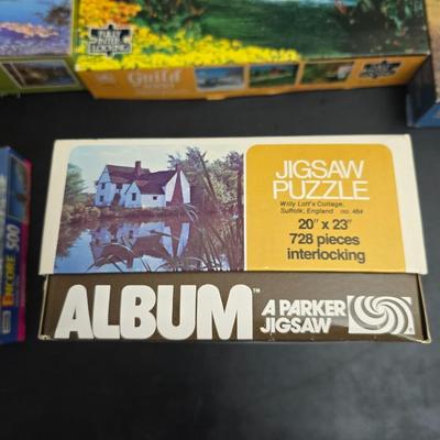 8 vintage puzzles - Encore - Kodak Color - Milton Bradley - York - and others !