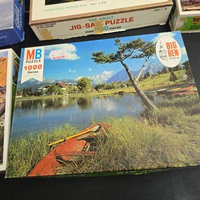 9 vintage puzzles - Guild - Milton Bradley -Parker Brothers - Great American Puzzle factory and others!